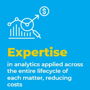 Expertise in analytics applied across the entire lifecycle of each matter, reducing costs