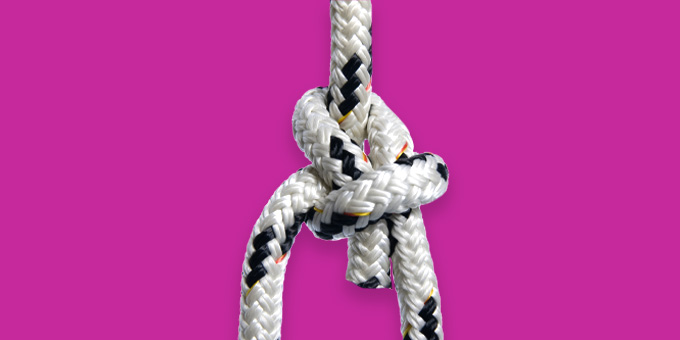 Rope tied in knot