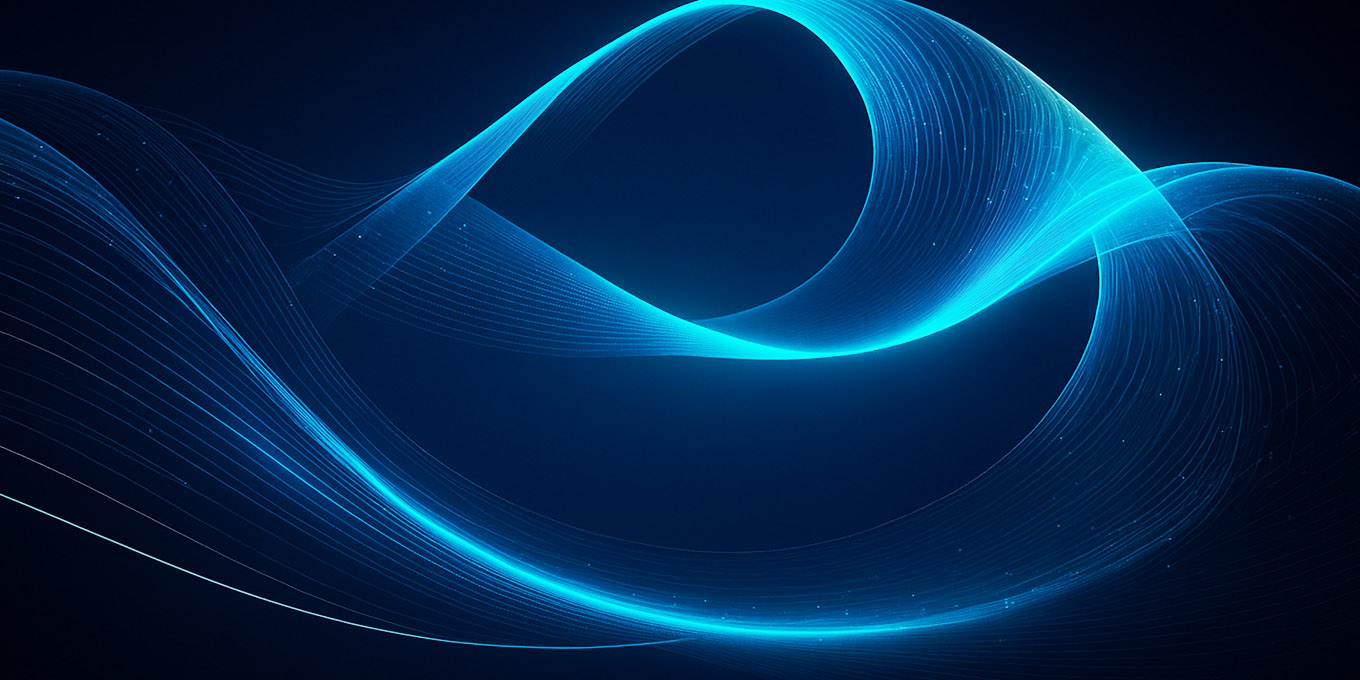 Blue wavy lines over a black background 