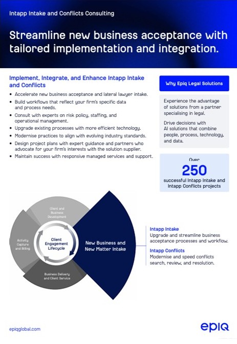 Intapp Intake and Conflicts Consulting Solution Brief