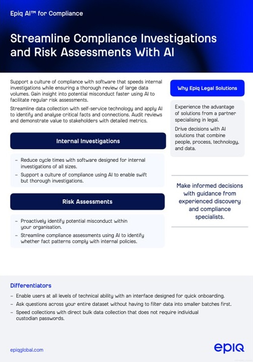 Epiq AI™ for Compliance Solution Brief