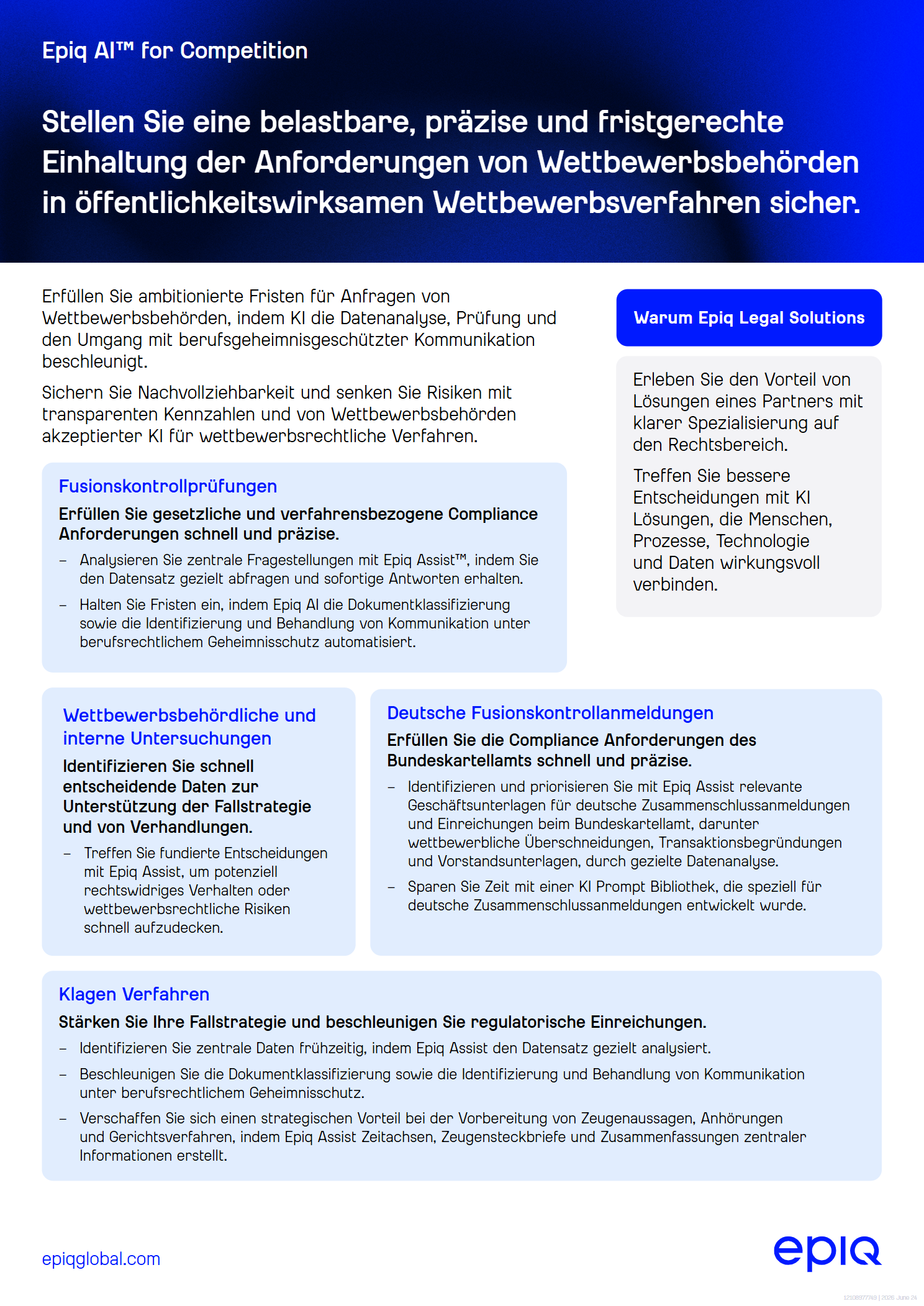 Epiq AI for Antitrust Solution Brief