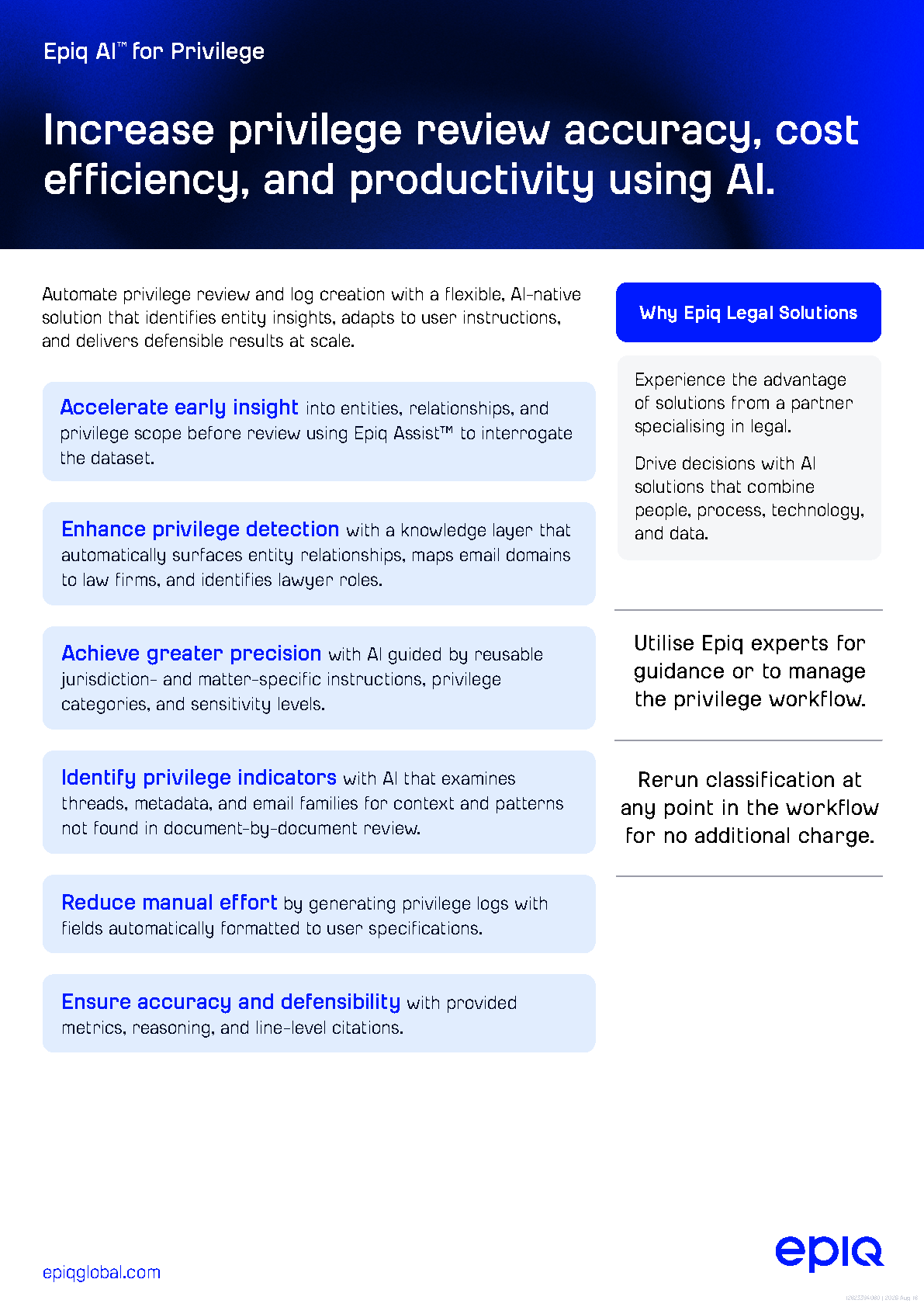 Epiq AI for Privilege Solution Brief