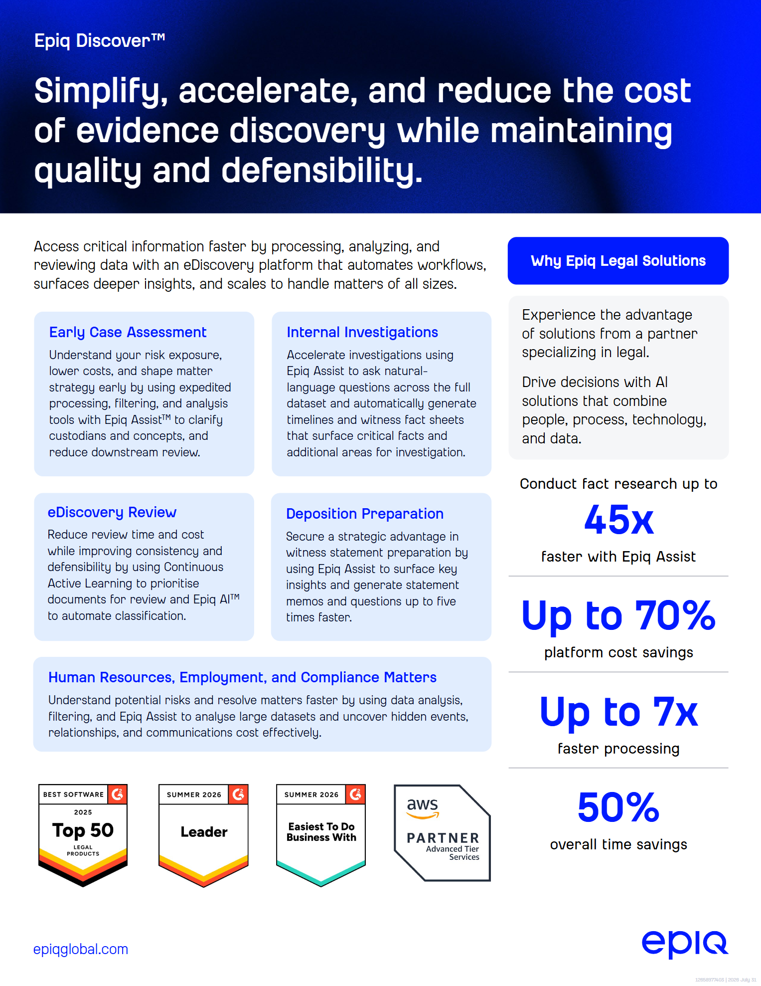 Cover of the Epiq Discover Solution Brief