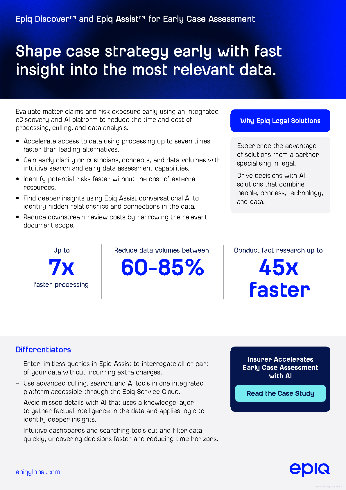 Epiq Discover™ and Epiq Assist™ for Early Case Assessment Solution Brief