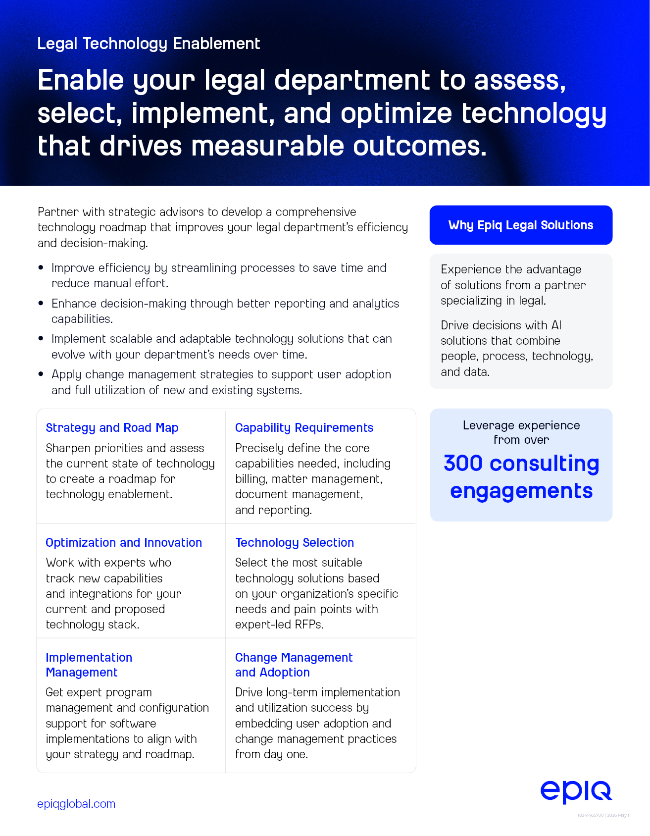 Legal Department Advisory Solution Brief