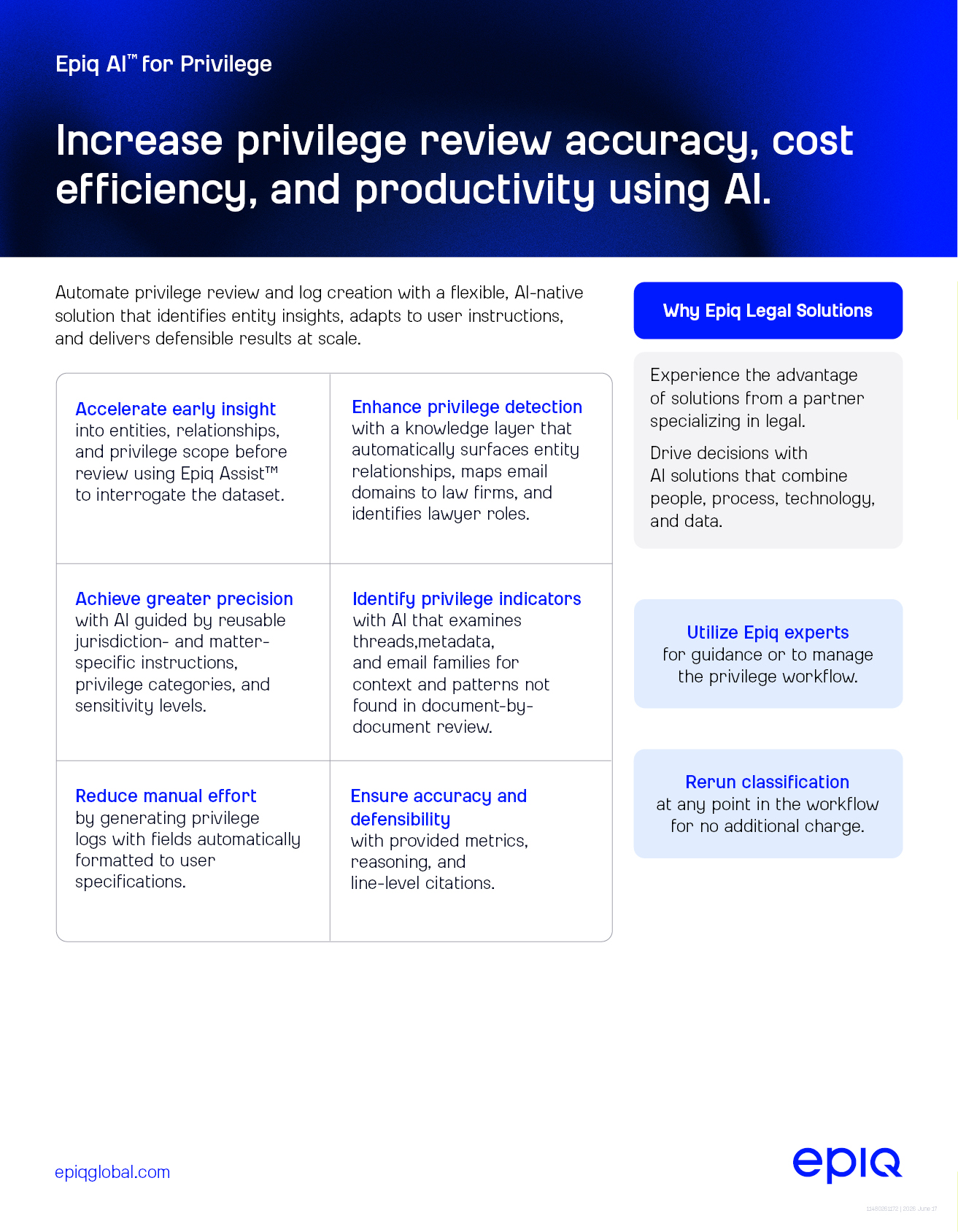 Epiq AI for Privilege Solution Brief