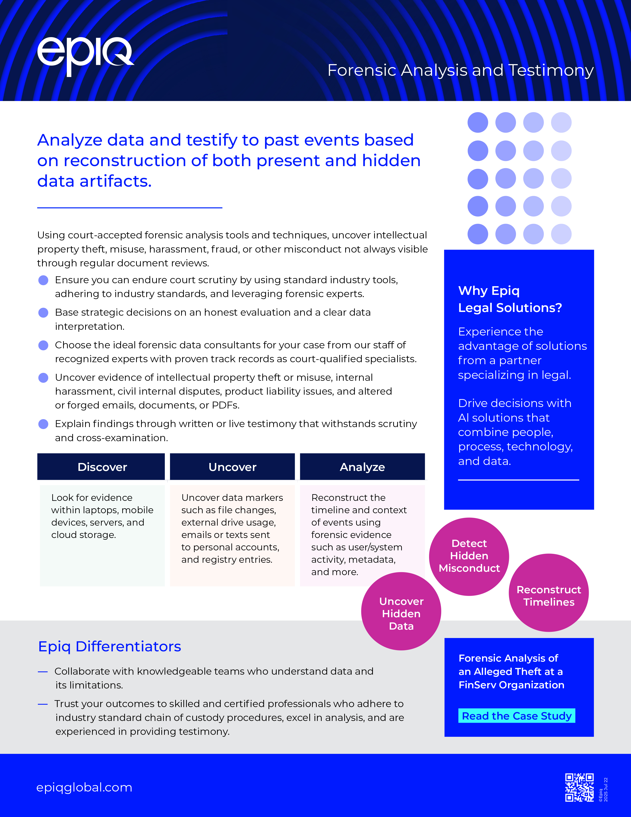 Forensic Analysis and Testimony Solution Brief