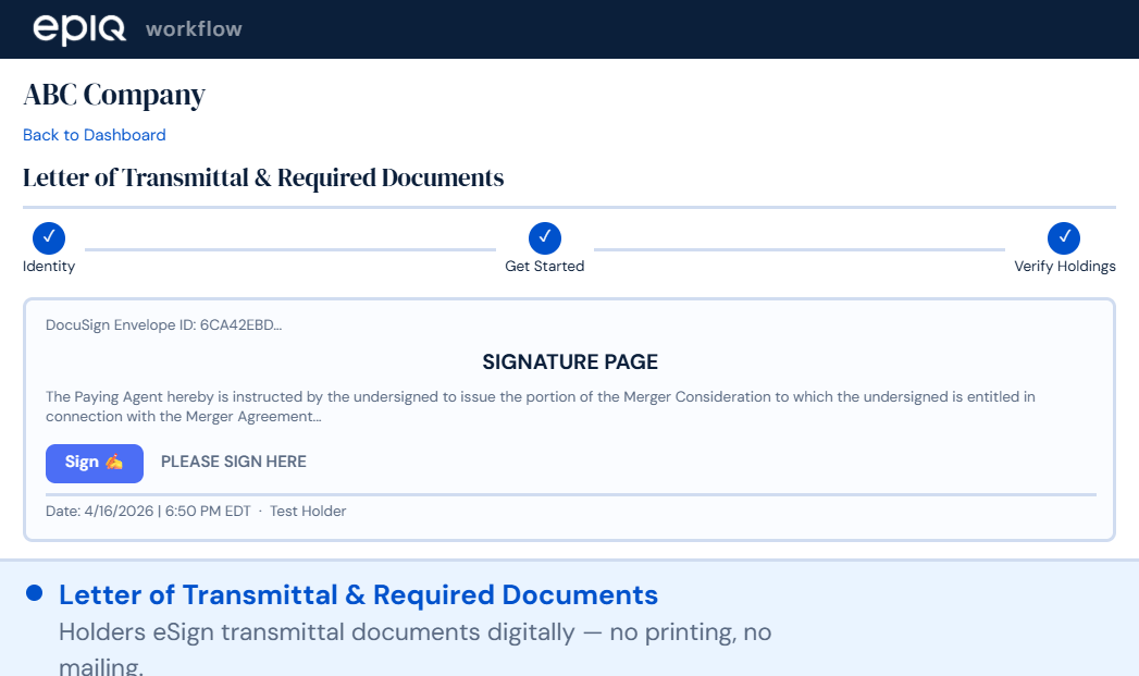Epiq Assist timeline generation interface