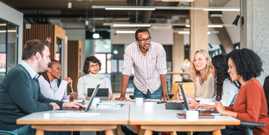 People working at a desk