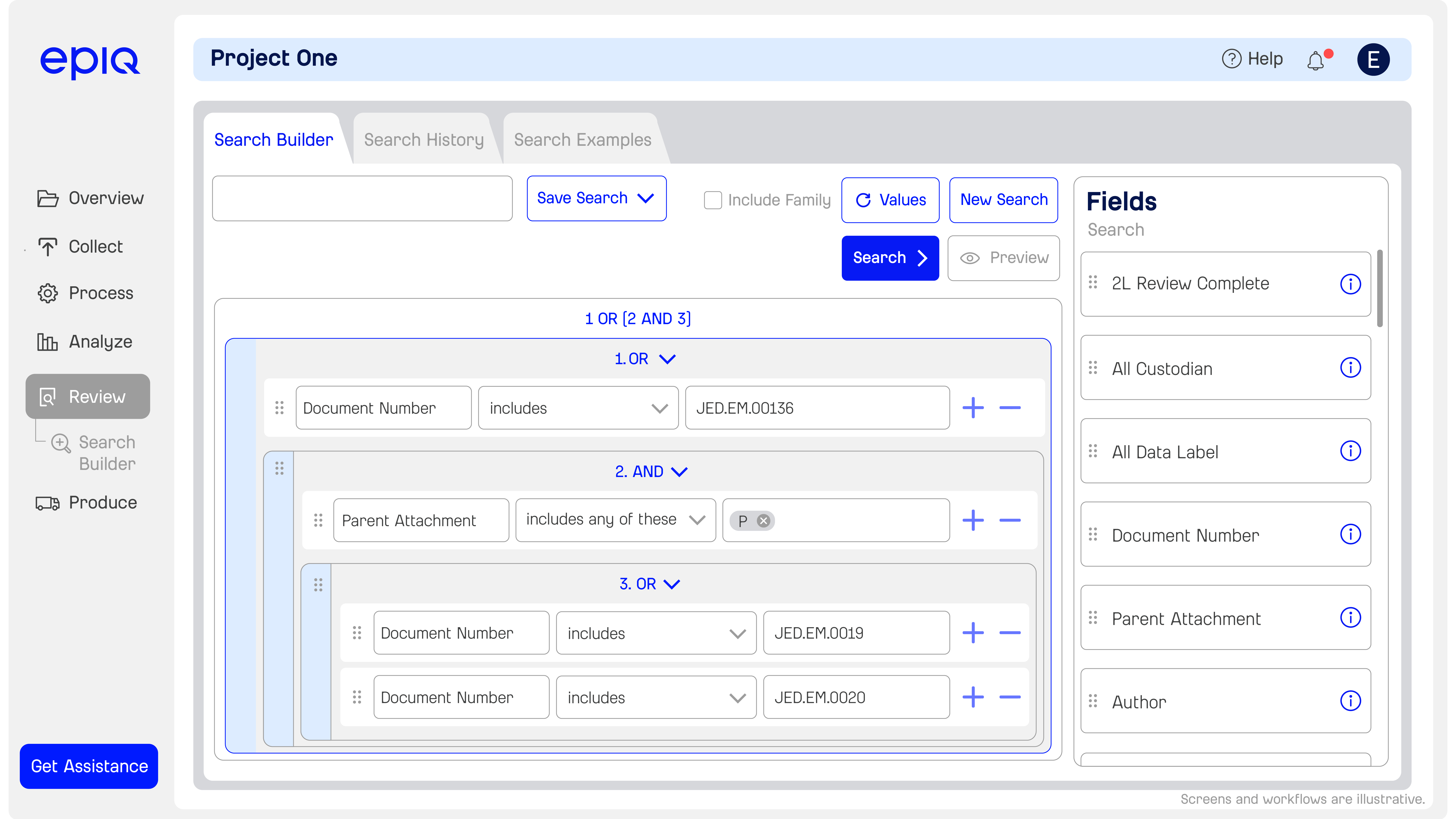 Epiq Discover Search Builder