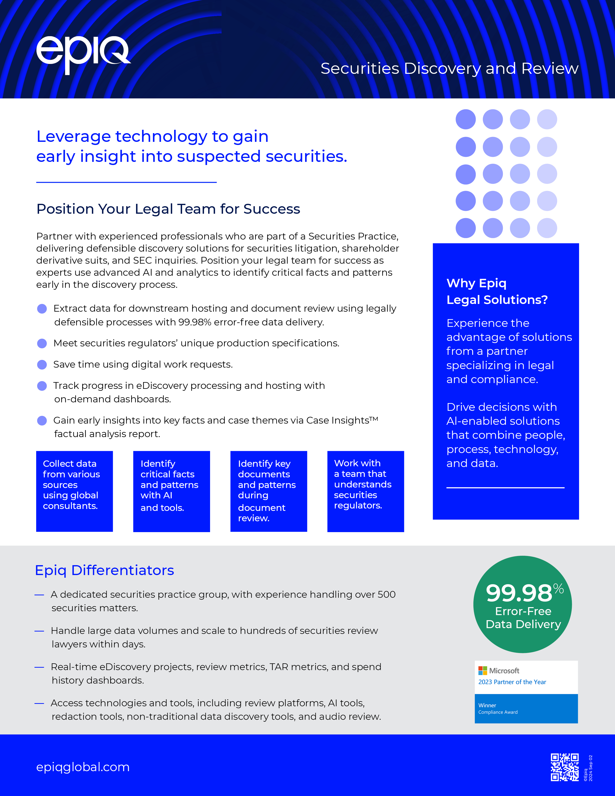 Securities Litigation Discovery Services Solution Brief