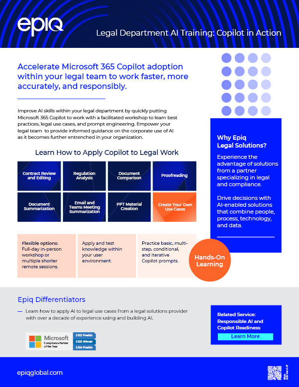 Solution Brief IG Legal Department AI Training Solution Brief