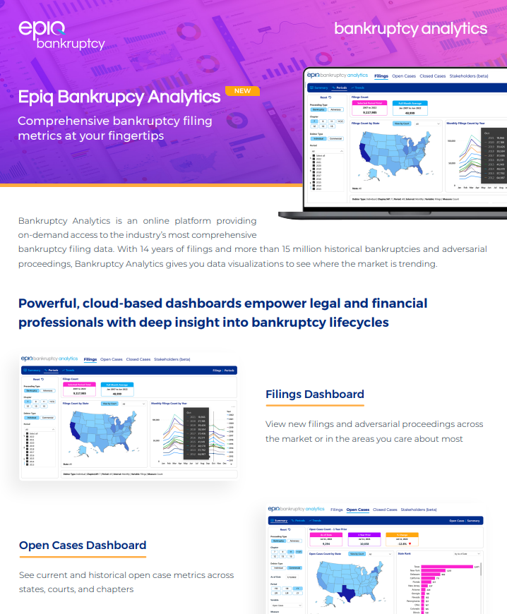 Epiq Bankruptcy Analytics Handout