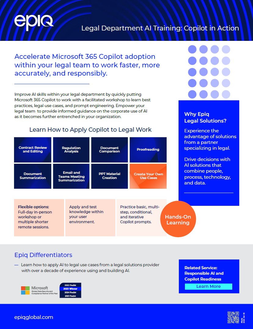 Solution Brief IG Legal Department AI Training Solution Brief